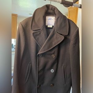 Mens black pea coat